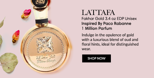 LATTAFA Fakhar Gold 3.4 oz EDP Unisex INSPIRED BY ﻿PACO RABANNE 1 MILLION PARFUM