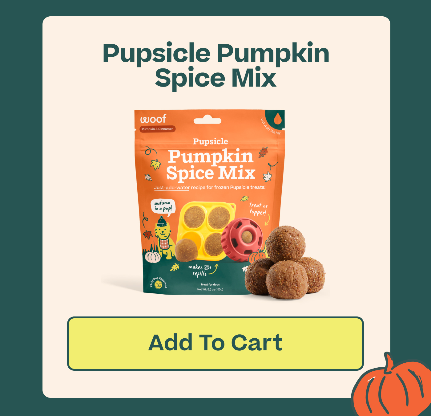 Pumpkin Spice Pupsicle Mix  |  Add To Cart