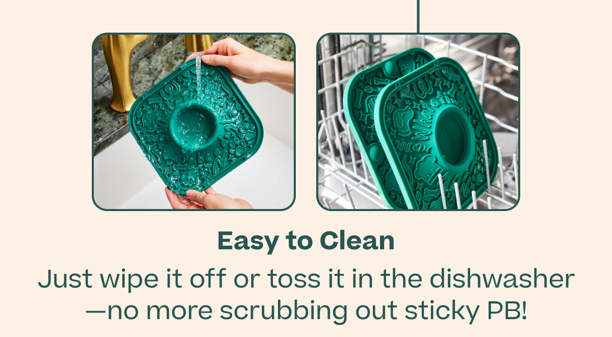 Easy to Clean Just wipe it off or toss it in the dishwasher - no more scrubbing out sticky PB!
