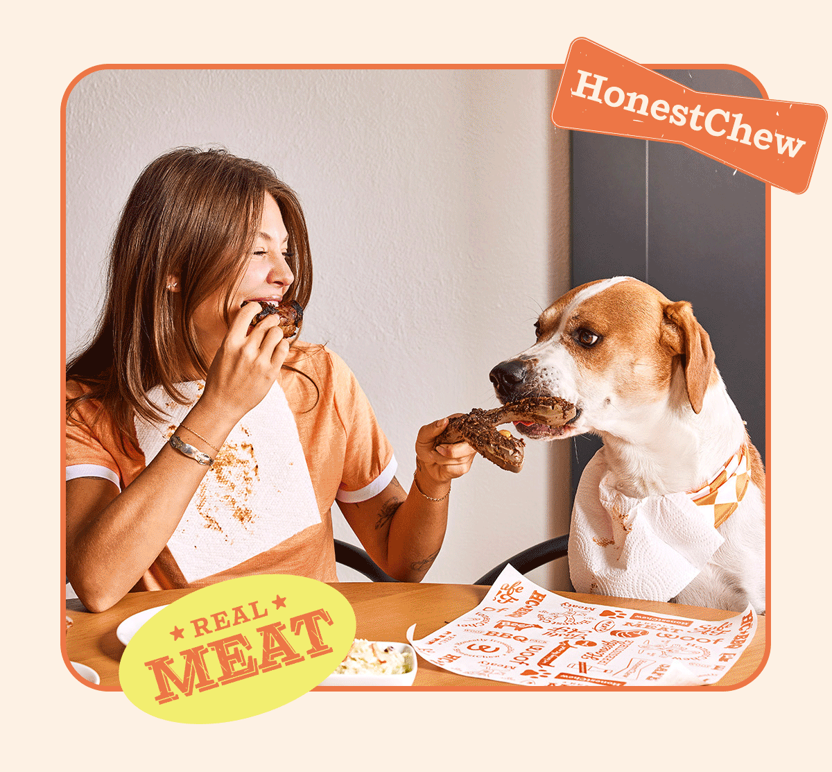 Image: Owner and Dog with HonestChew Meaty 