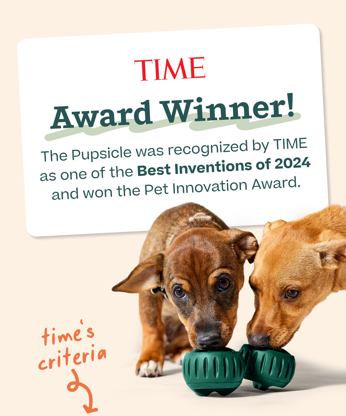 TIME Magazine Award Winner | The Pupsicle was recognized by TIME as one of the Best Innovations of 2024