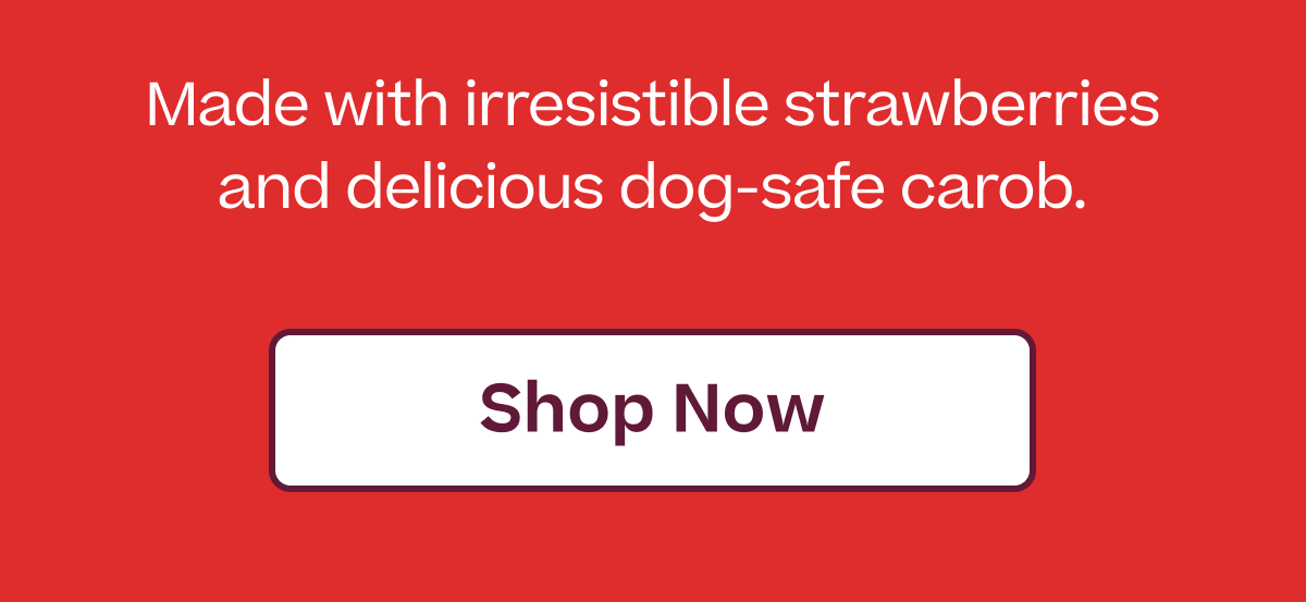 Made with irresistible strawberries and delicious dog-safe carob.  | Show Now