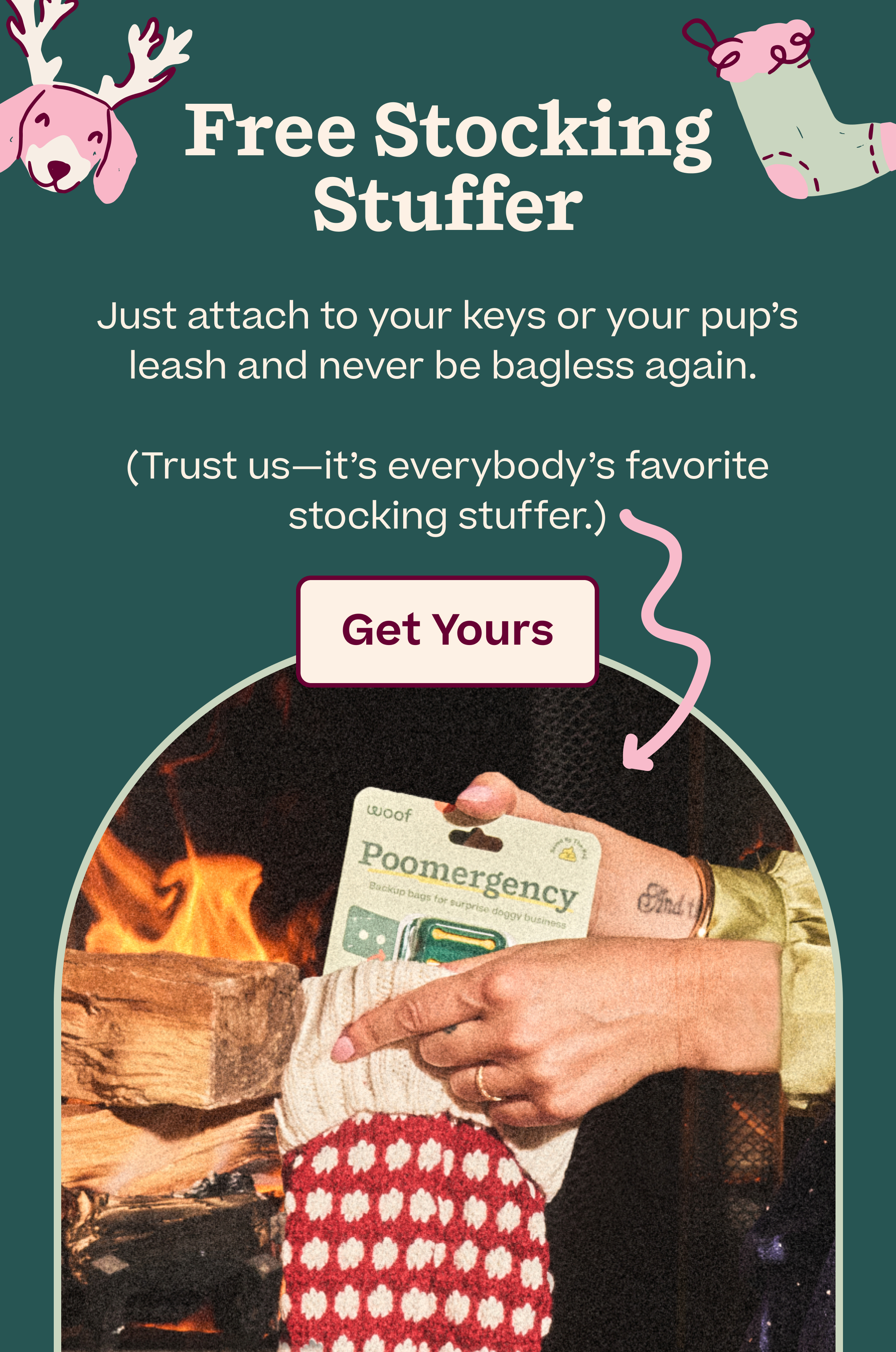 Free Stocking Stuffer.  Just attach to your keys or your pup's leash and never be bagless again. (Trust us-it's everybody's favorite stocking stuffer.)  |  Get Yours