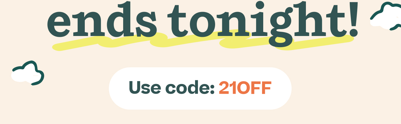 Our 21% off sitewide sale is ending tonight!  Use code: 21OFF