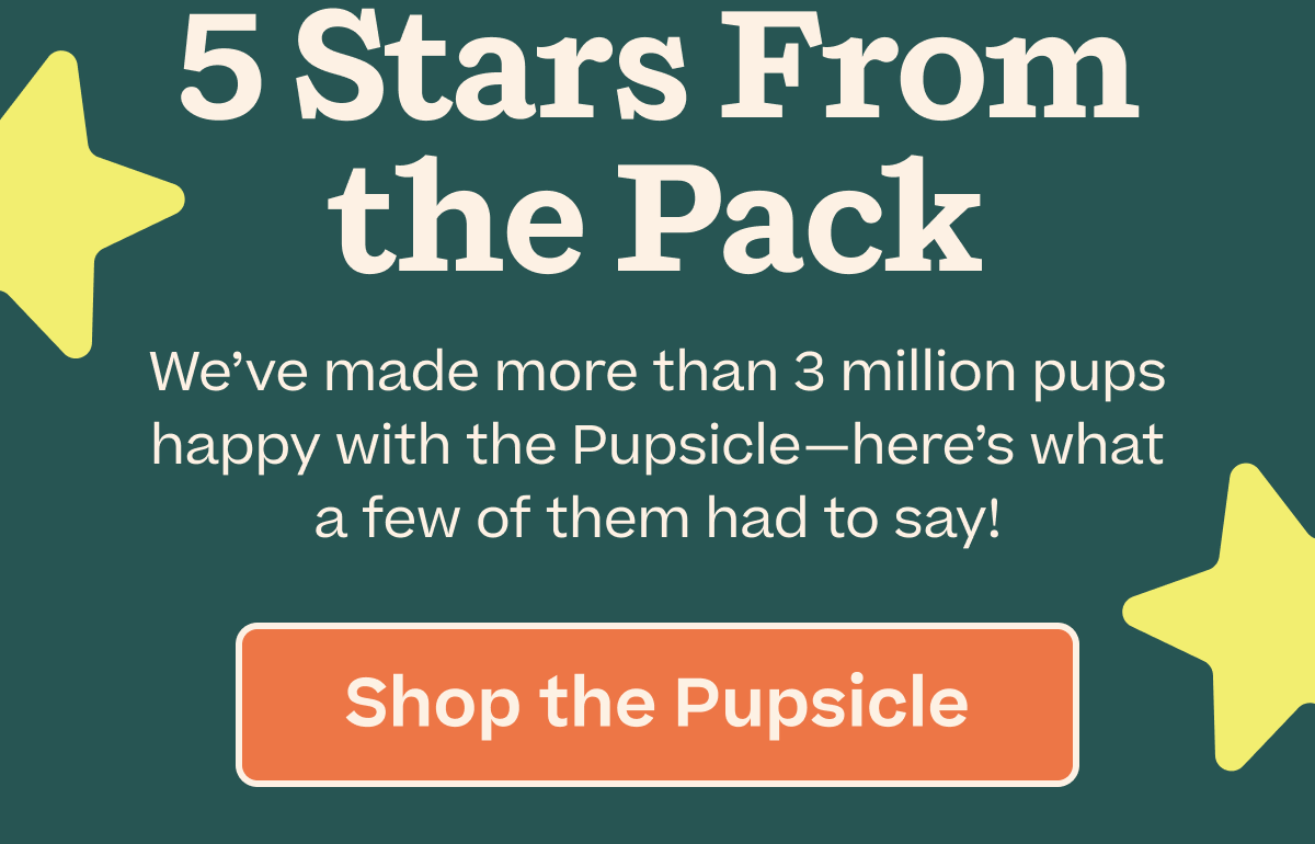 5 Stars from the Pack: We've made more than 3 million pups happy with the Pupsicle—here's what a few of them had to say! | Shop the Pupsicle
