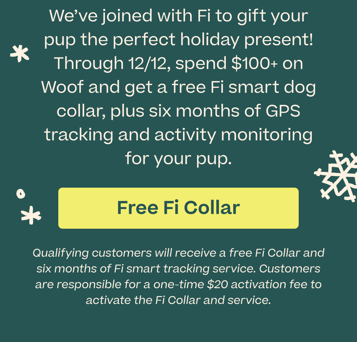 Woof x Fi | Spend $100 Get a Free Fi Collar