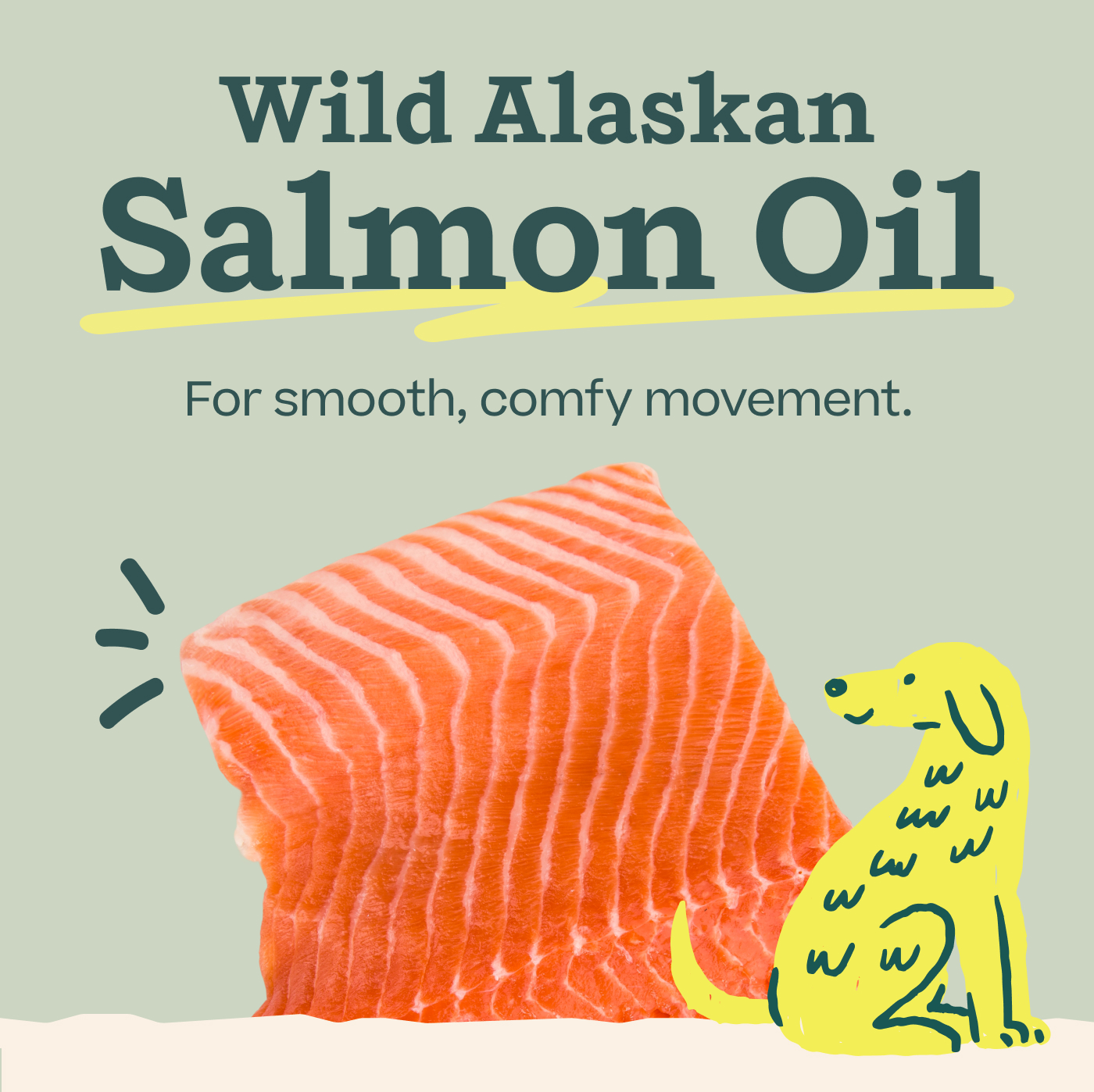 Wild Alaskan Salmon Oil. For smooth, comfy movement.