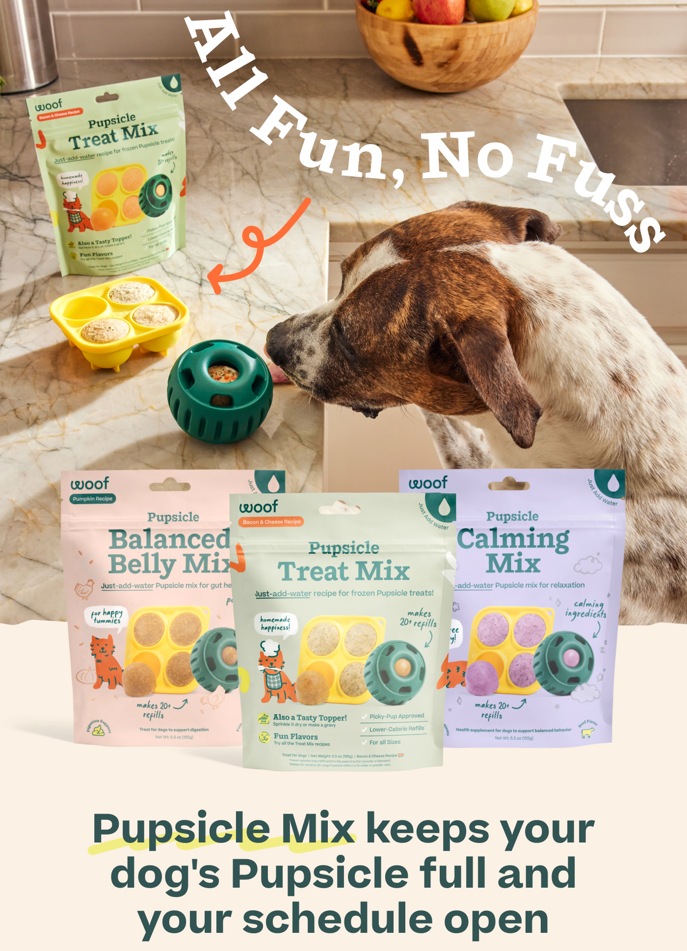 All Fun, No Fuss | Pupsicle Mix keeps your dog's Pupsicle full and your schedule open