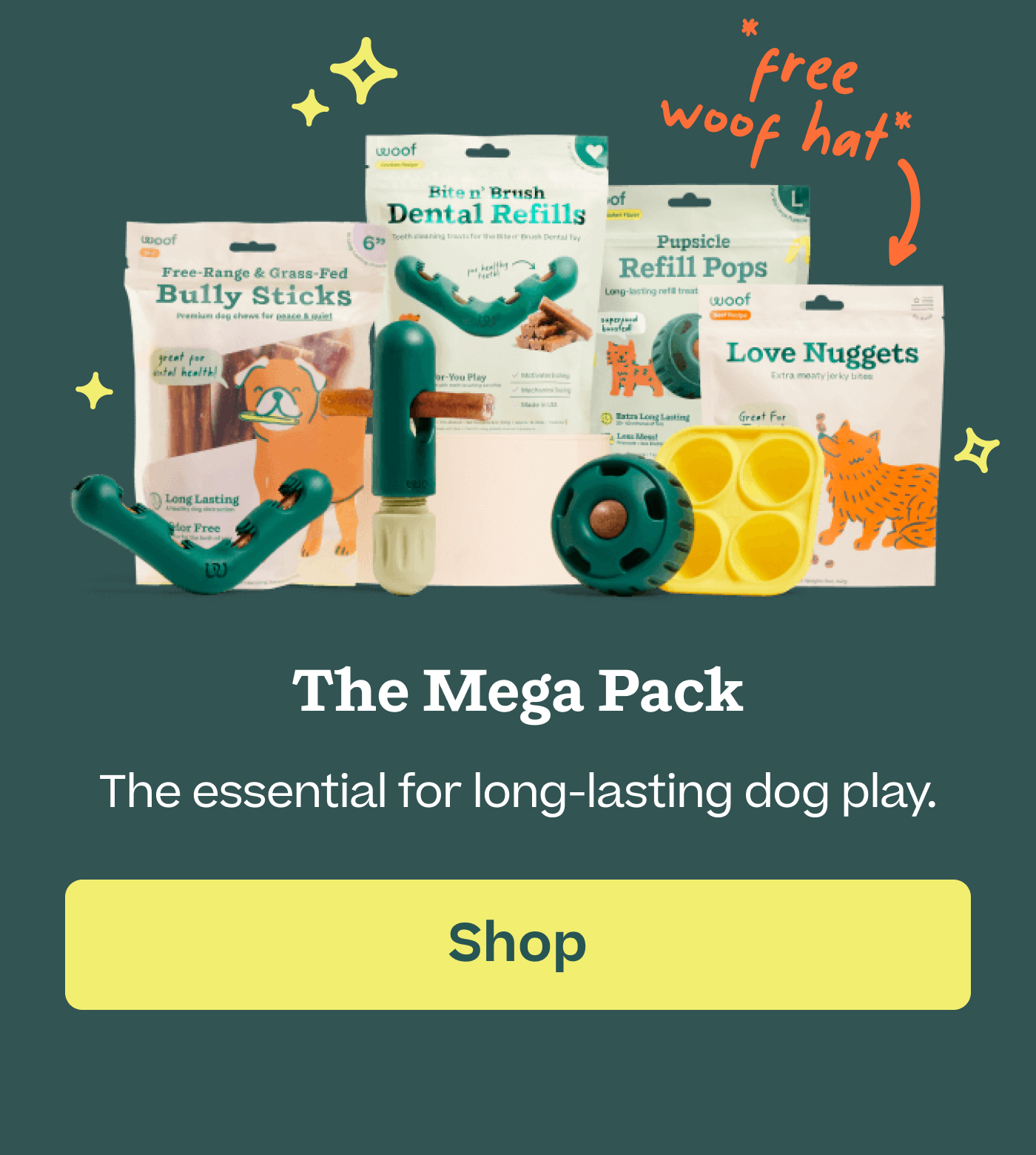 The Mega Pack The essential for long-lasting dog play.  |  Shop