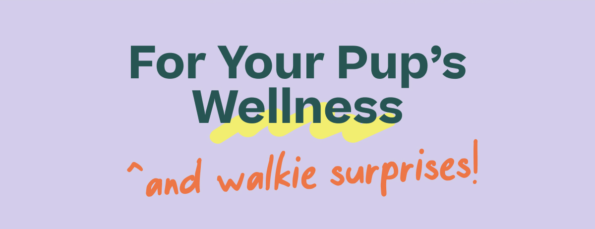 For Your Pup's Wellness ^and walkie surprises!