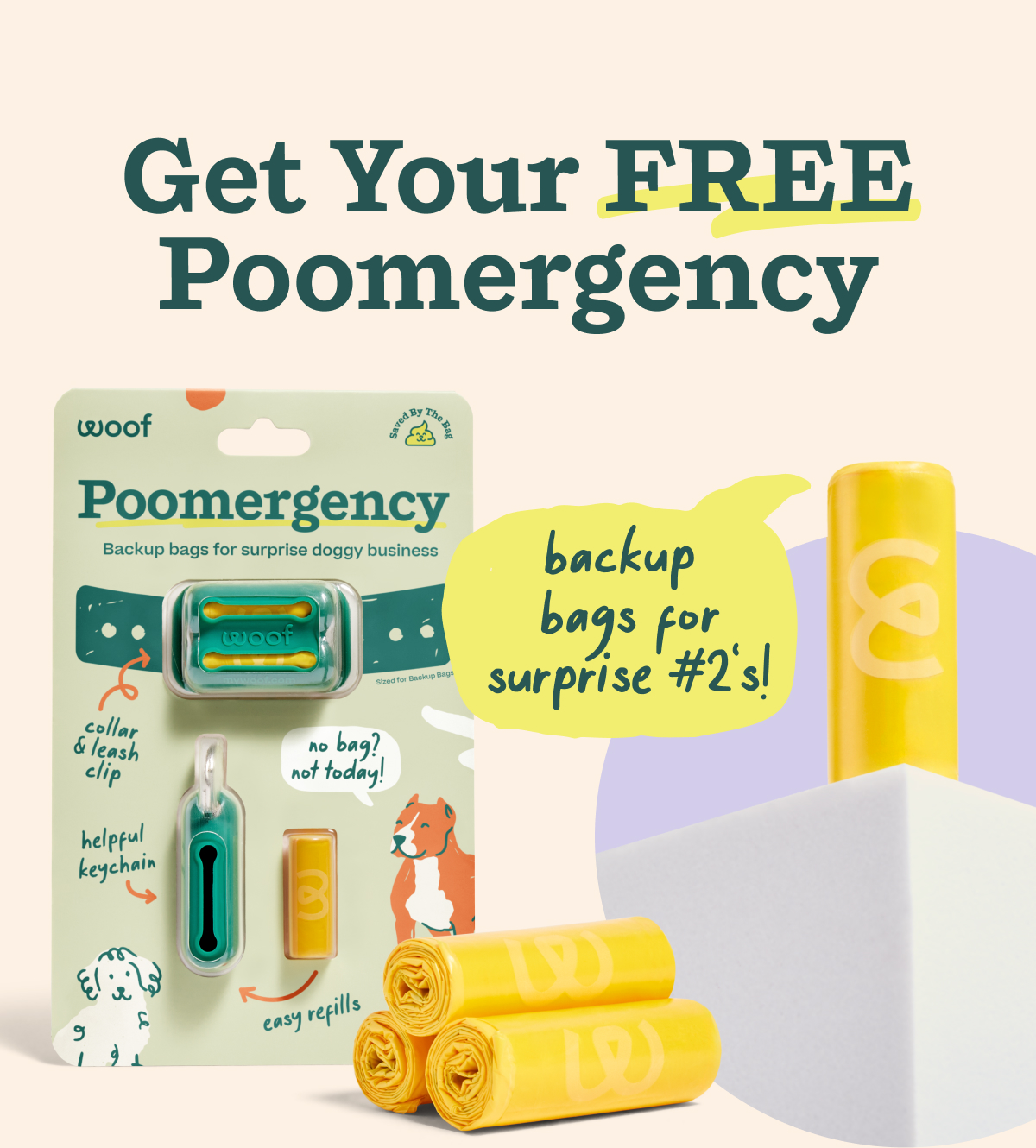 Get Your FREE Poomergency.  backup bags for surprise #2's!