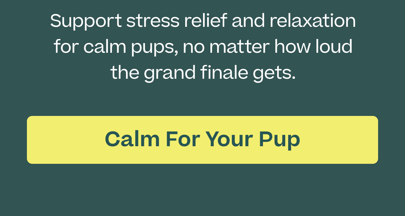 Support stress relief and relaxation for calm pups, no matter how loud the grand finale gets.  |  Calm For Your Pup