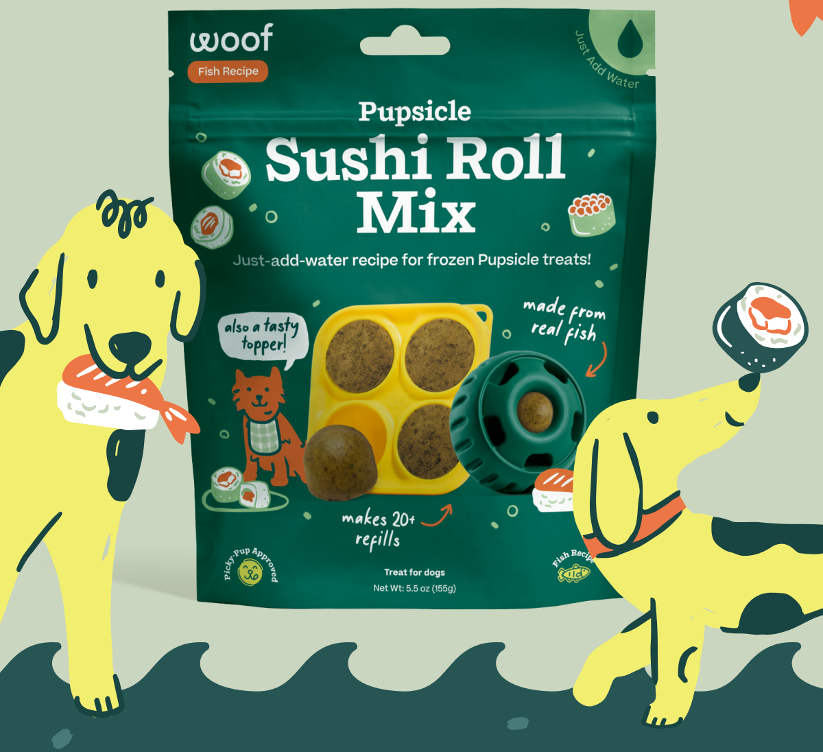 Introducing Sushi Mix: Designed to please even the pickiest of pups, superfoods including salmon, kelp, and ginger bring all the flavors of your favorite sushi spot | Shop Now 