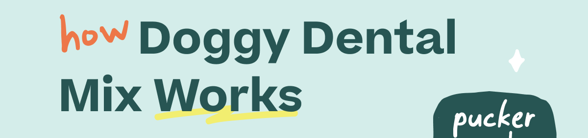 how Doggy Dental Mix Works   "pucker up!"