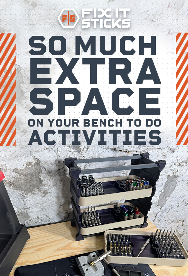 So much extra space on your bench to do activities