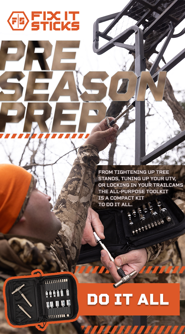 Preseason Prep. From tightening up tree stands, tuning up your UTV, or locking in your trailcams the All-Purpose Toolkit is a compact kit to do it all. DO IT ALL