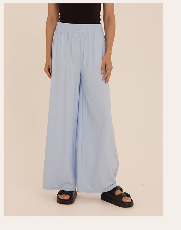 Phaedra Stretch Seersucker Wide Leg Pant