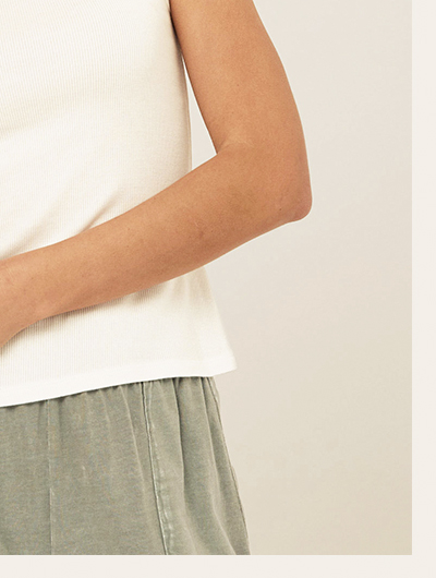 Bailey Feather Rib High Neck Tank
