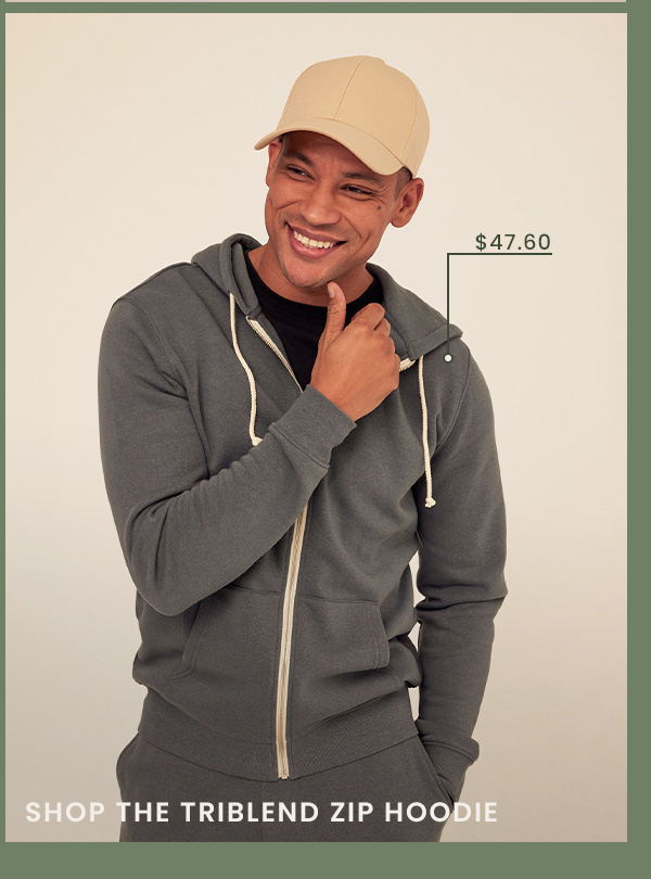 Triblend Zip Fleece Hoodie