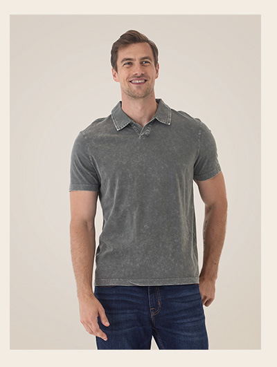 Jared Mineral Wash Eco Cotton Jersey Short Sleeve Polo