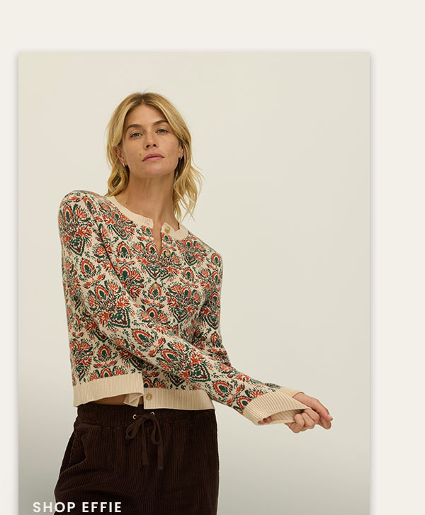 Effie Baroque Floral Cozy Cardigan