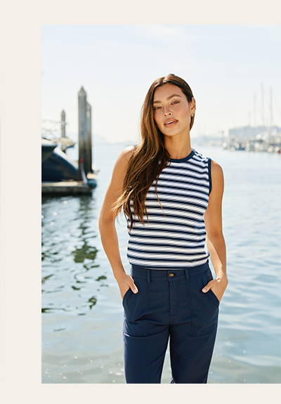 Emilia Stripe Eco Jersey Tank