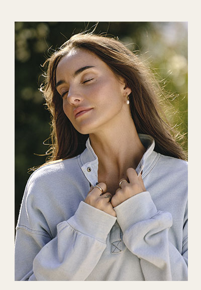 Grace Denim Terry Pullover