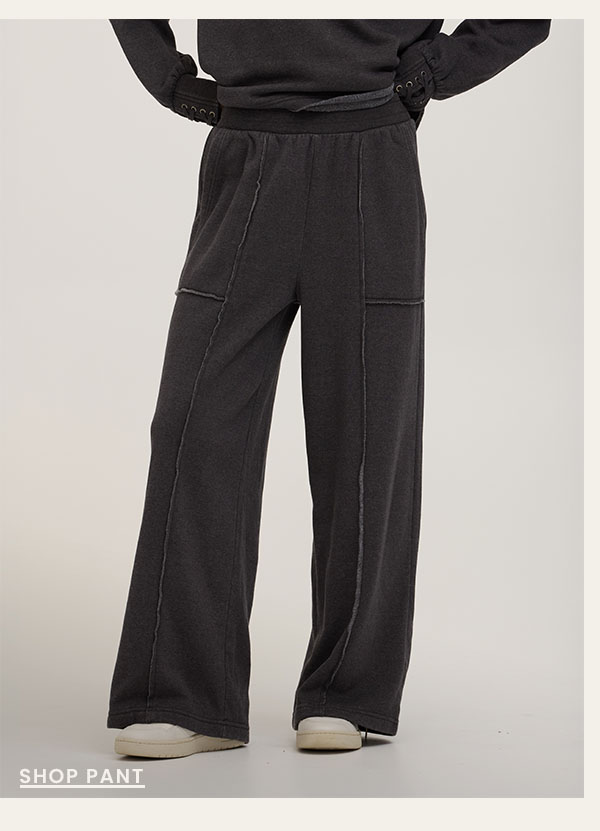 Sigourney Mineral Wash Fleece Wide Leg Pant