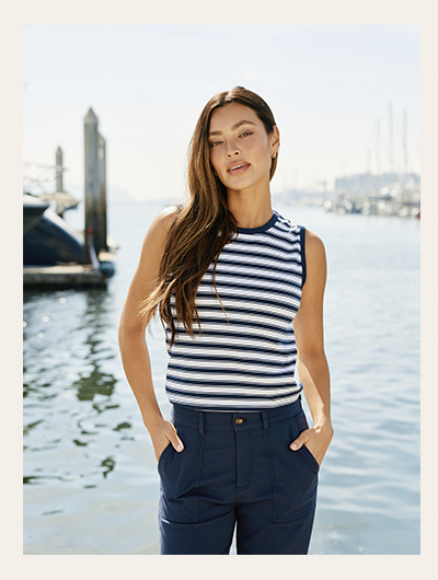 Emilia Stripe Eco Jersey Tank
