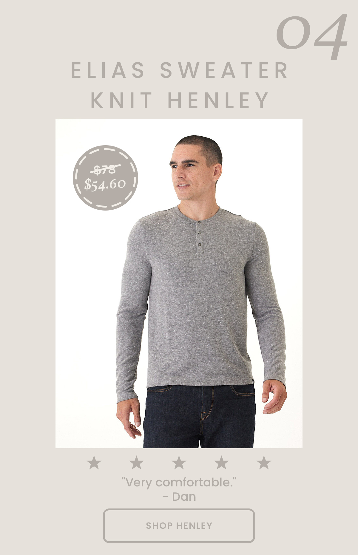 Elias Sweater Knit Long Sleeve Henley