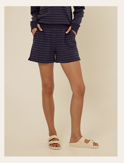 Marlena Dot Embroidered Terry Short
