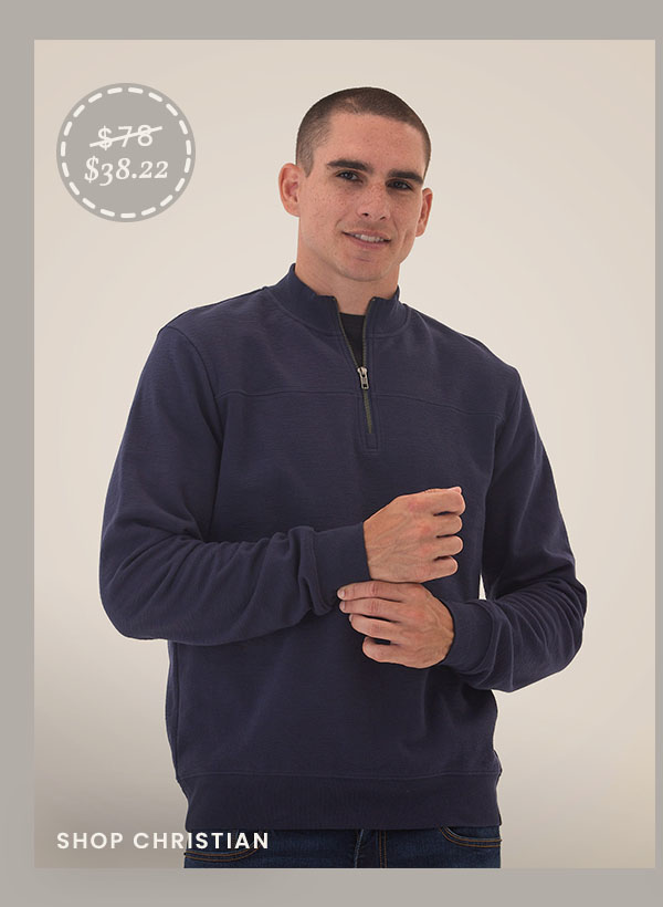 Christian Comfort Slub Terry Half Zip Pullover