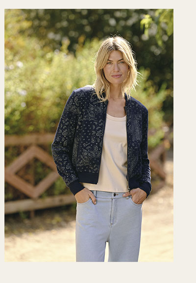 Maida Classic Paisley Print Fleece Jacket
