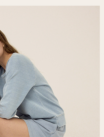 Mabel Denim Terry Raglan Pullover