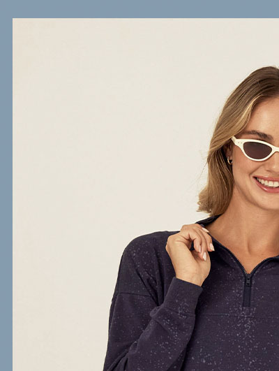 Nyla Spray Wash Modal Terry Half-Zip Pullover
