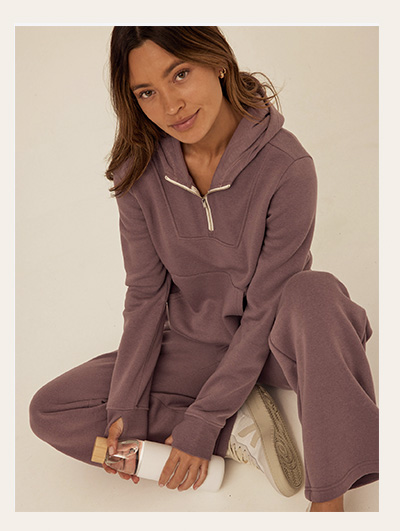 Tyra Triblend Fleece Quarter Zip Hoodie