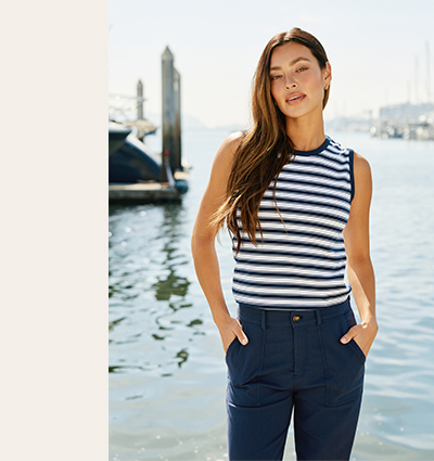 Emilia Stripe Eco Jersey Tank