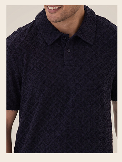 Darryn Jacquard Terry 2-Button Polo