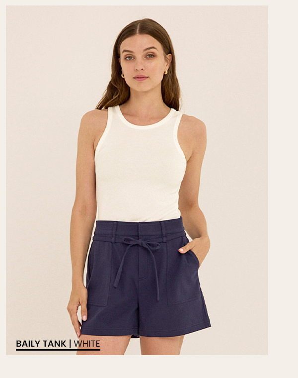 Bailey Feather Rib High Neck Tank