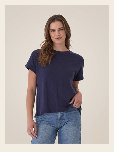 Gianna Textured Slub Jersey Twist Back Tee