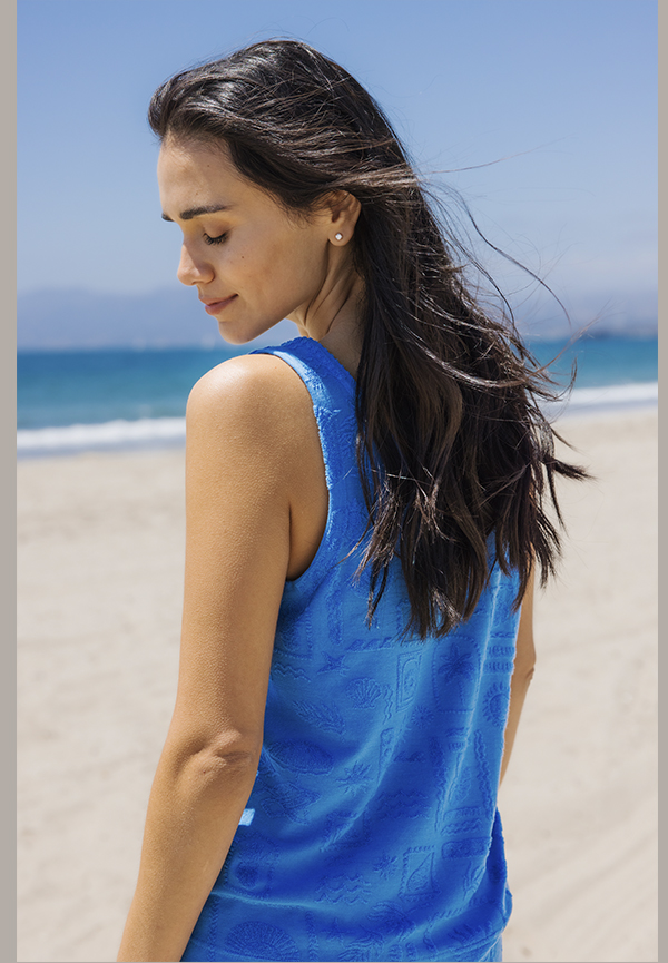 Kassie Vacay Vibes Jacquard Terry Tank