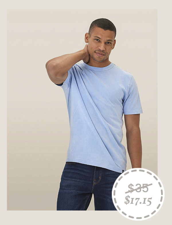 Shawn Mineral Wash Eco Cotton Jersey Crew Tee