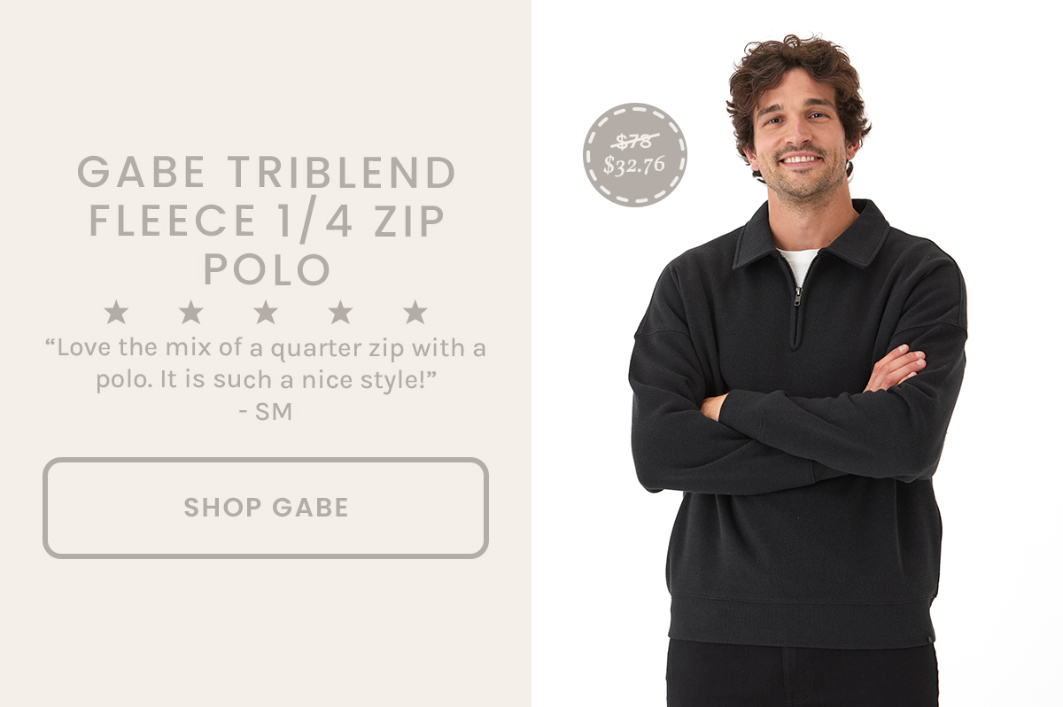 Gabe Triblend Fleece 1/4 Zip Polo