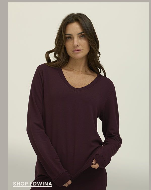 Edwina Feather Fleece V-Neck Pullover