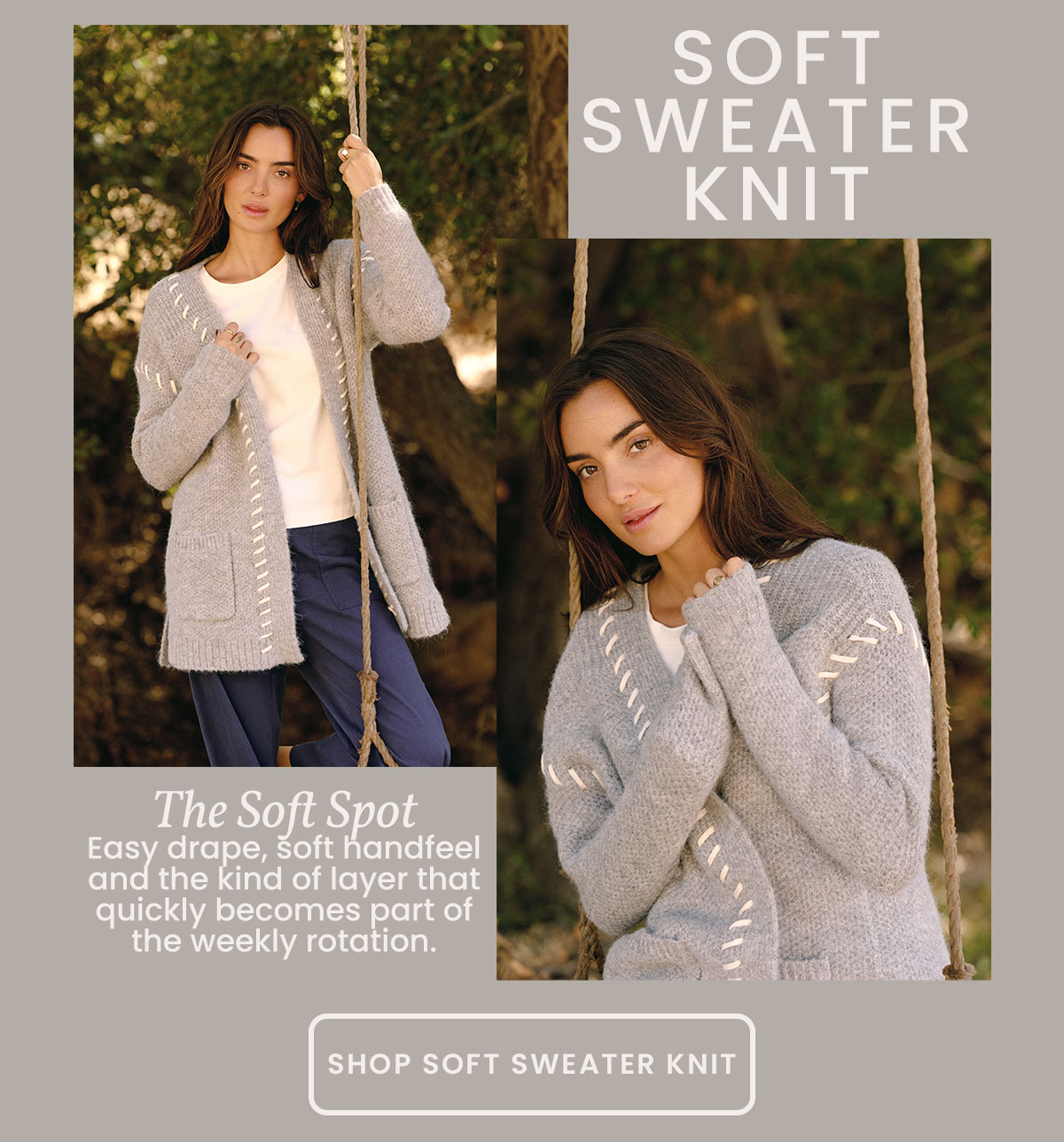 Elsabeth Comfy Rope Stitch Sweater Cardigan