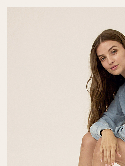 Mabel Denim Terry Raglan Pullover