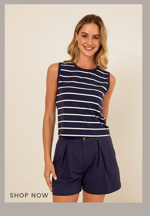 Emilia Stripe Eco Jersey Tank