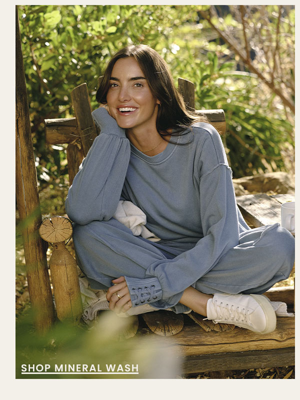 Roxanna Mineral Wash Fleece Tie Cuff Sweatshirt