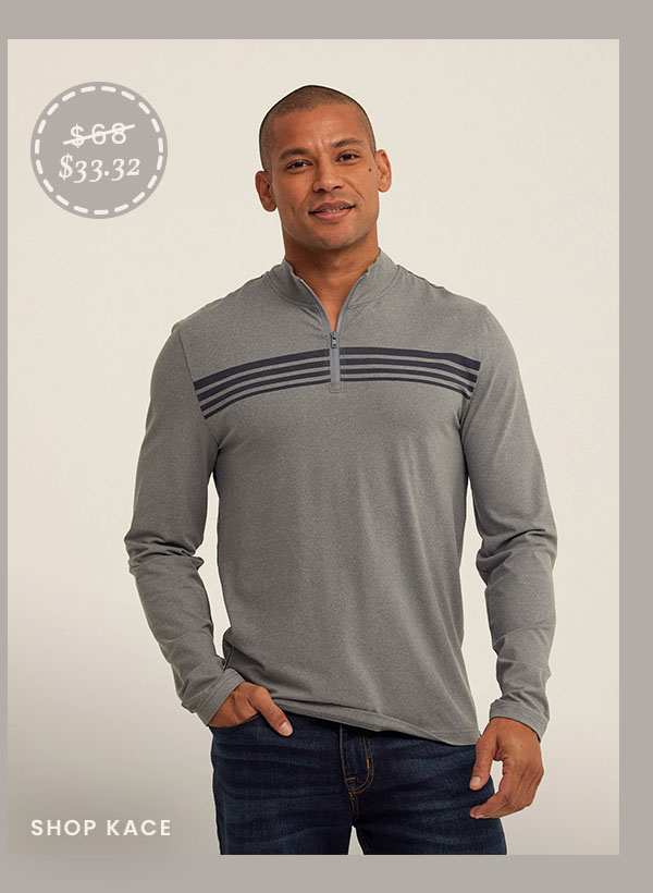 Kace Luxe Jersey Stripe Quarter Zip