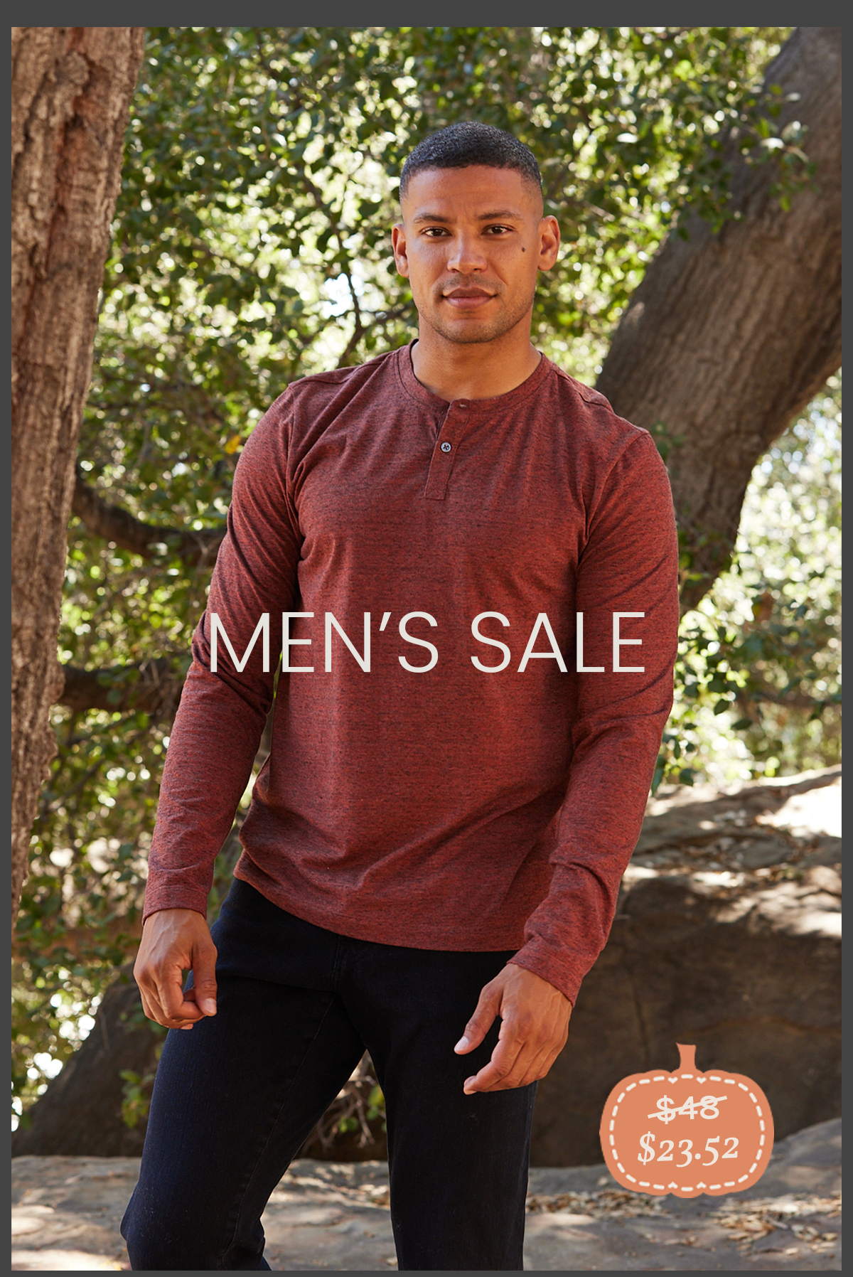 Braeden Black Fleck Long Sleeve Triblend Henley